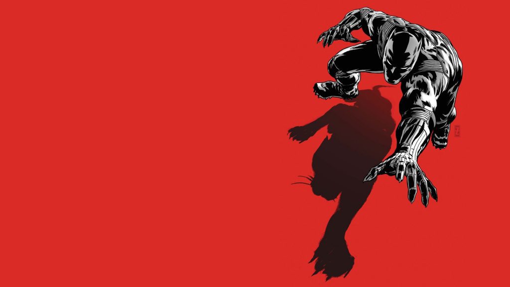 Black panther red wallpaper