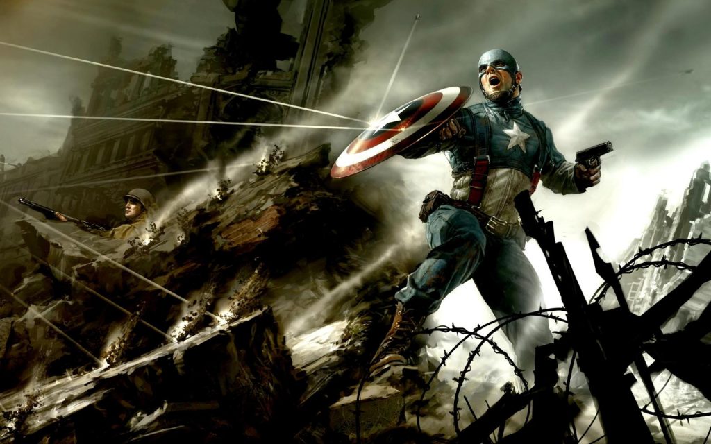 Captain america with a gun