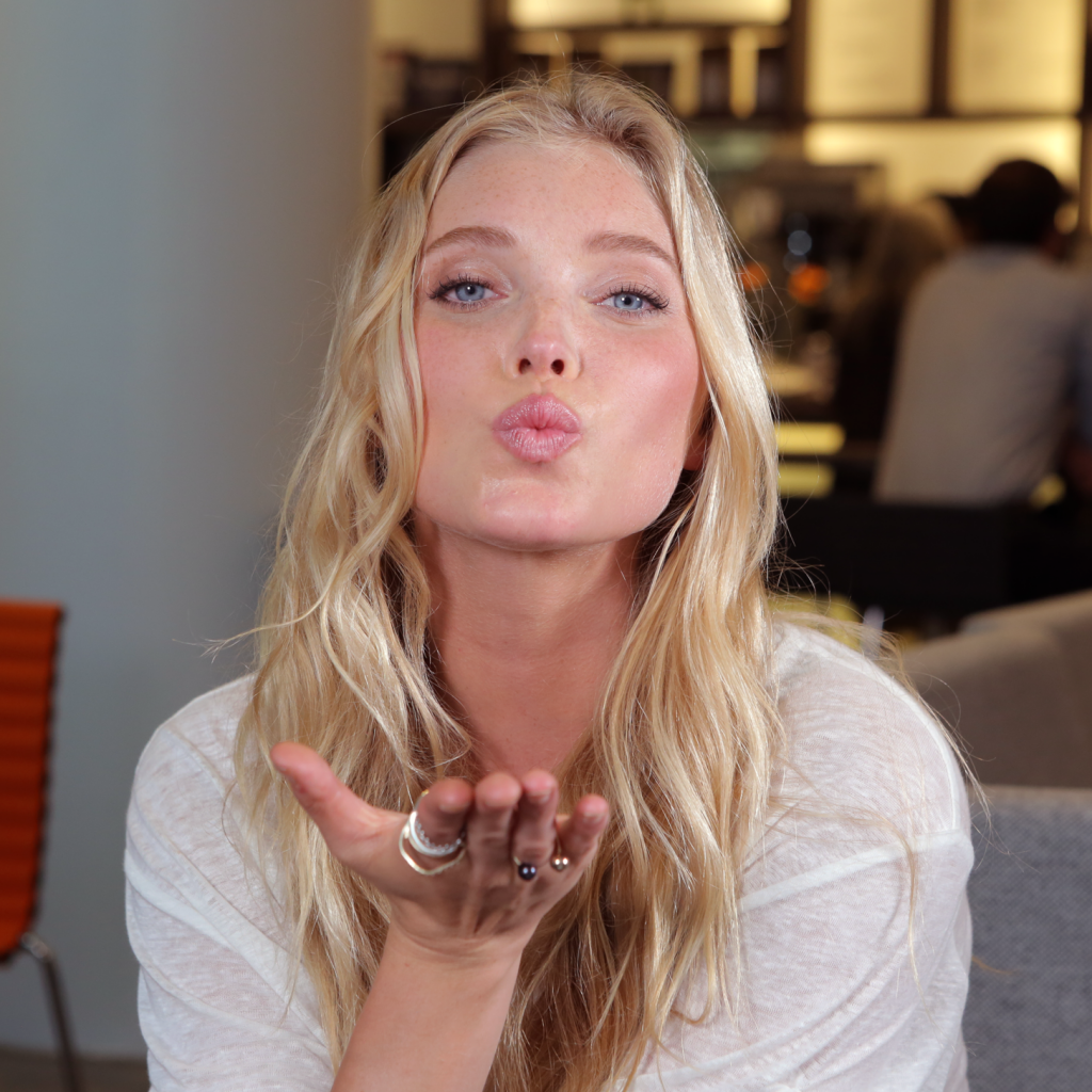 Elsa hosk blows kiss