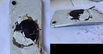 This could be the first iphone 8 that exploded due to a bad battery