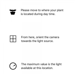 Plant light meter homescreen