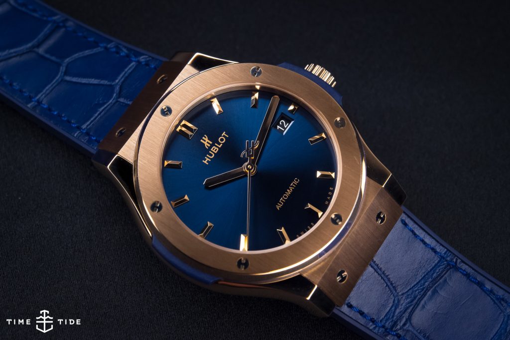 Classic fusion king gold blue hublot