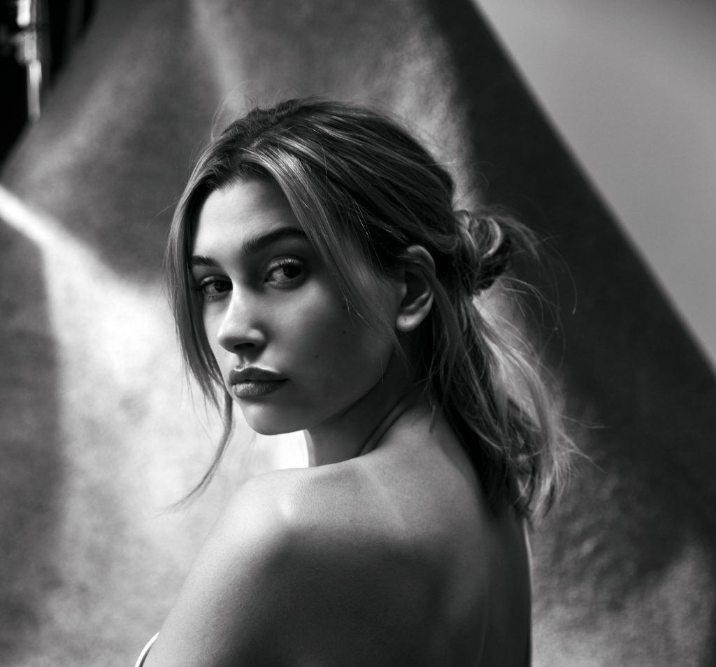 Hailey baldwin modeling black white