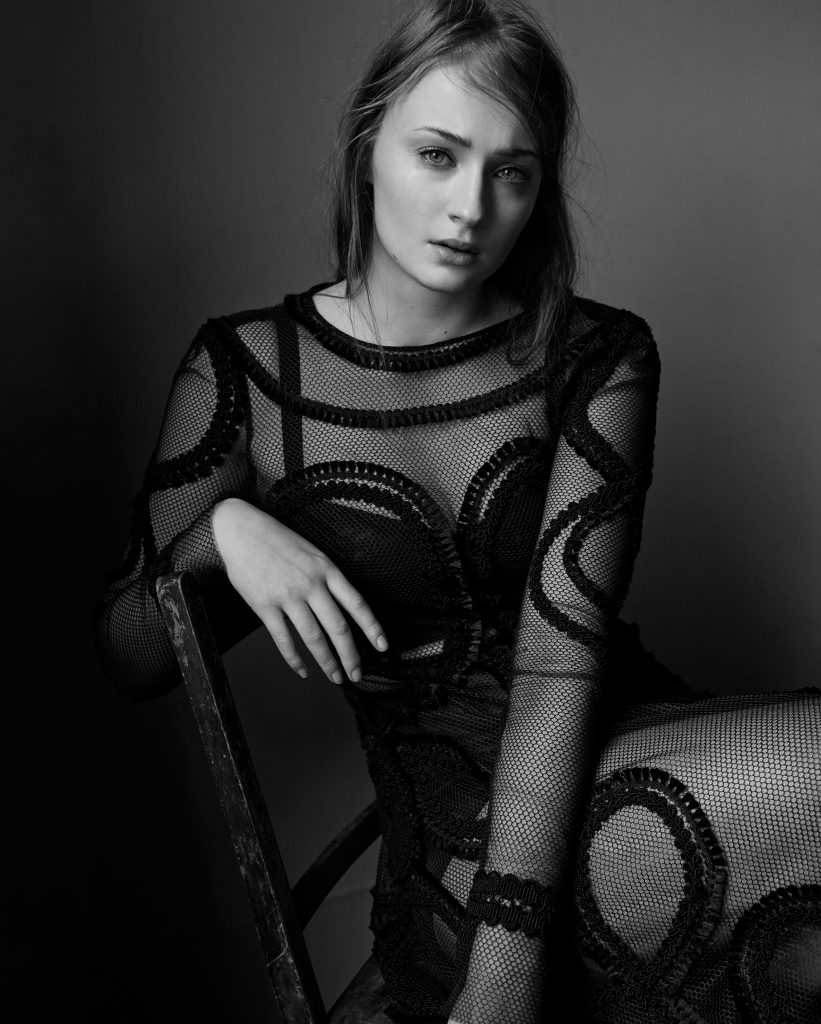 Sophie turner black white background