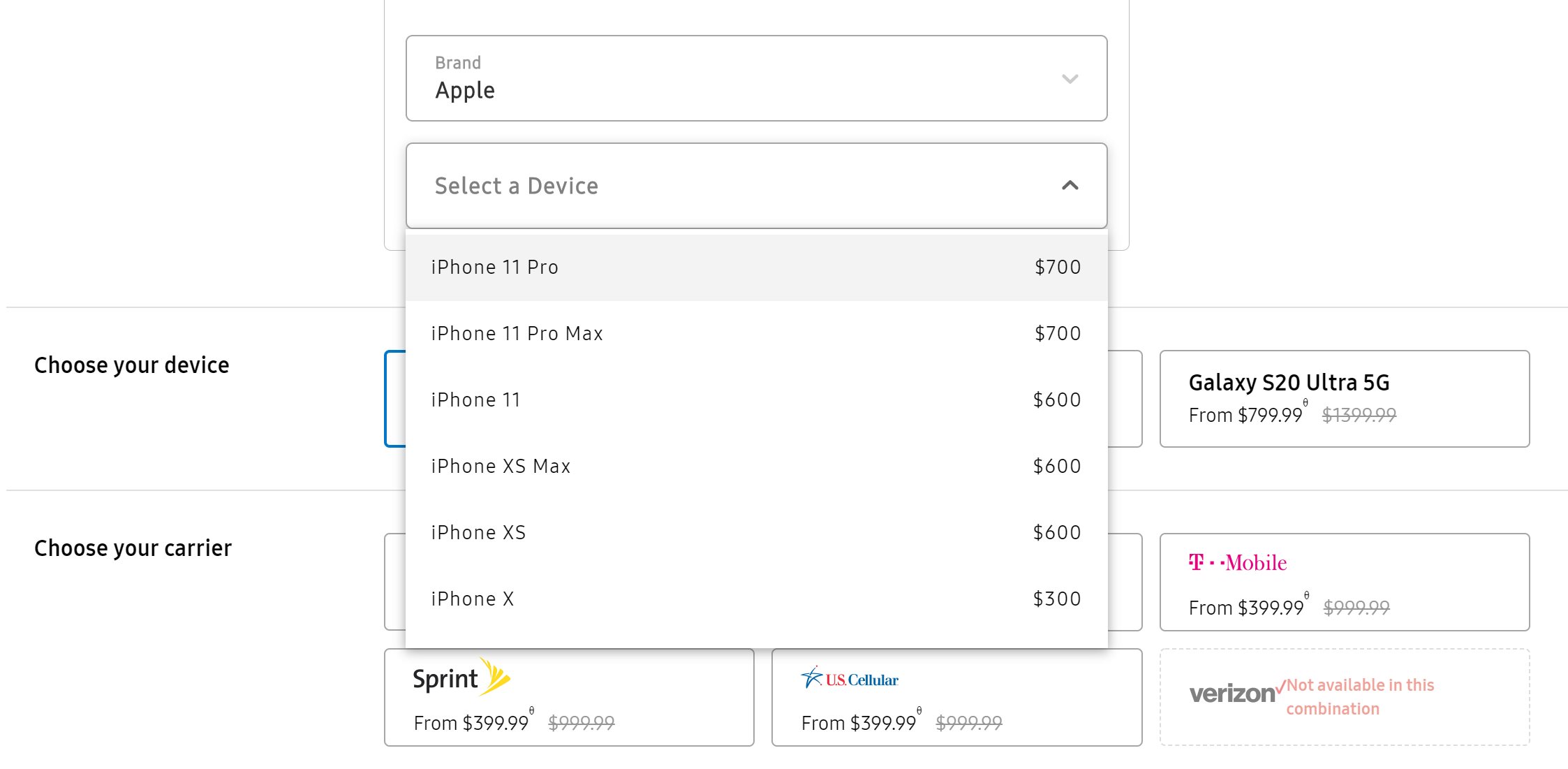 Your iphone 11 pro is worth 700 if you get a new samsung galaxy s20 529270 2