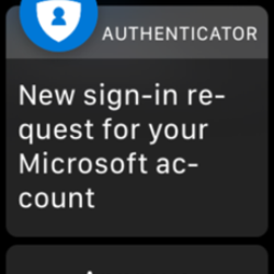 Microsoft authenticator on apple watch screenshot