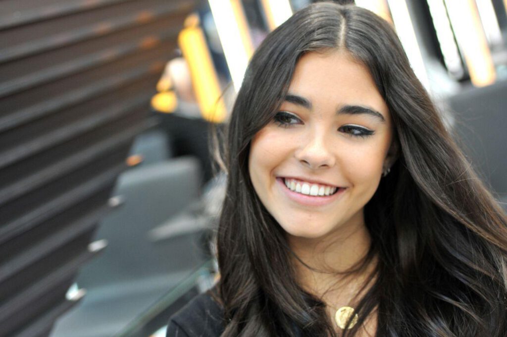 Madison beer smiling