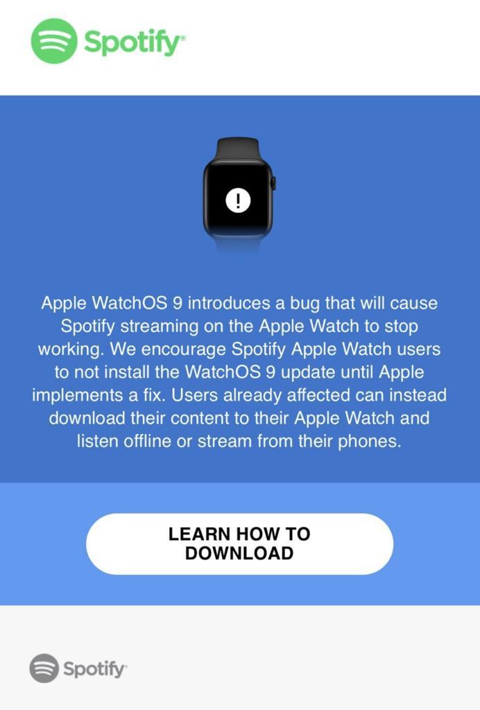 Spotify tells users to avoid updating apple watch 536079 2