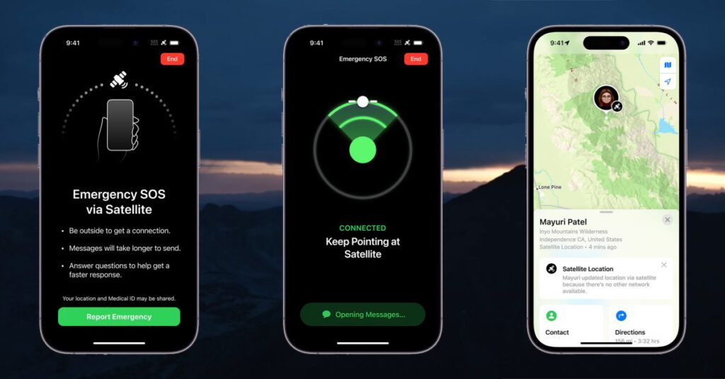 Apple emergency sos via satellite
