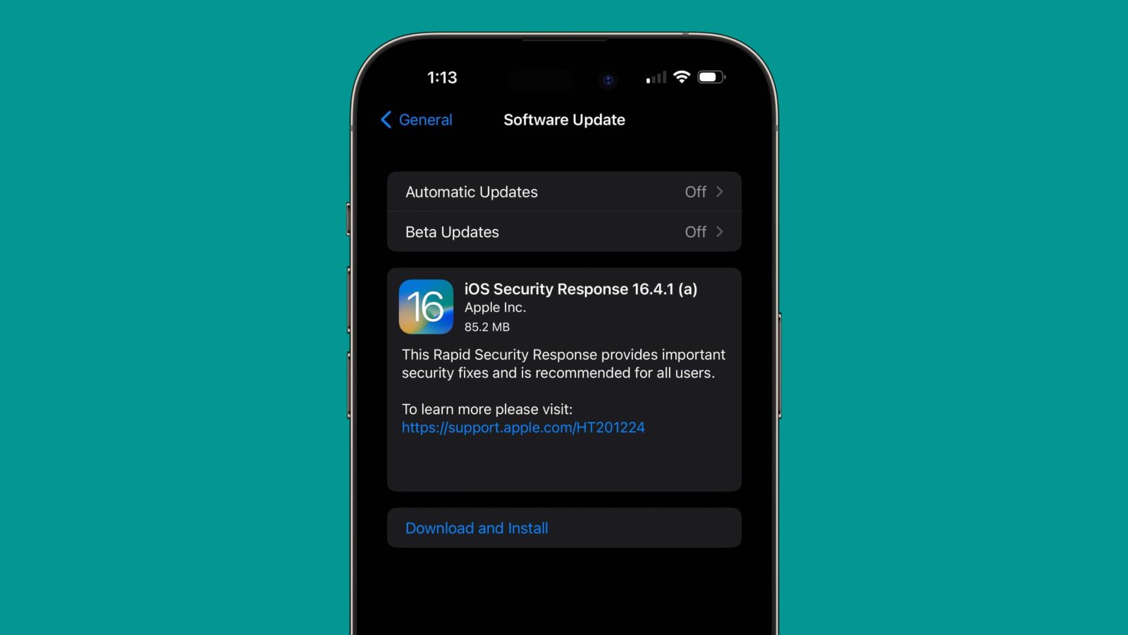 Apple releases first public rapid security response update for ios