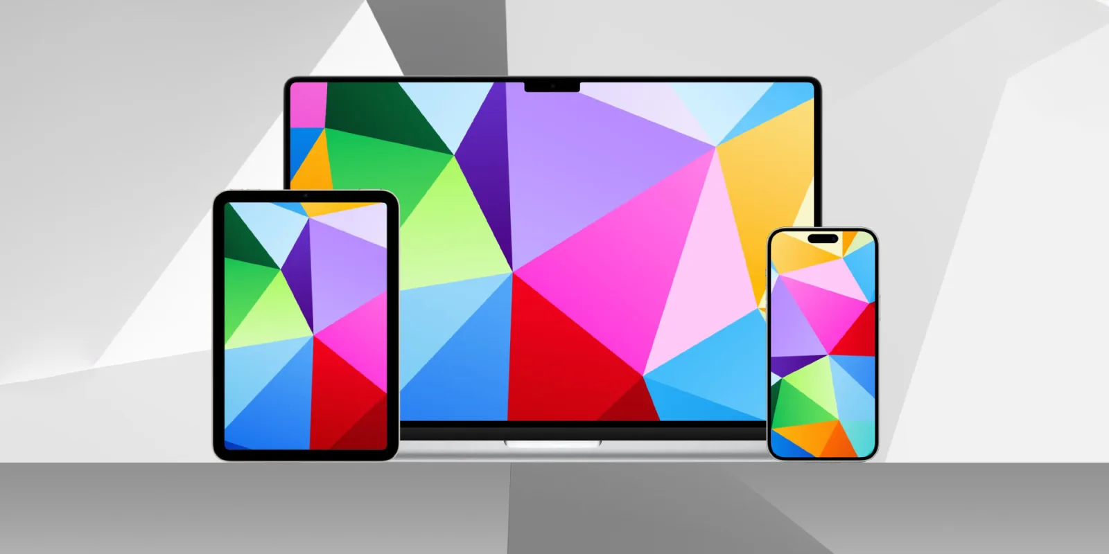 Download this colorful geometric iphone and mac wallpaper from basic