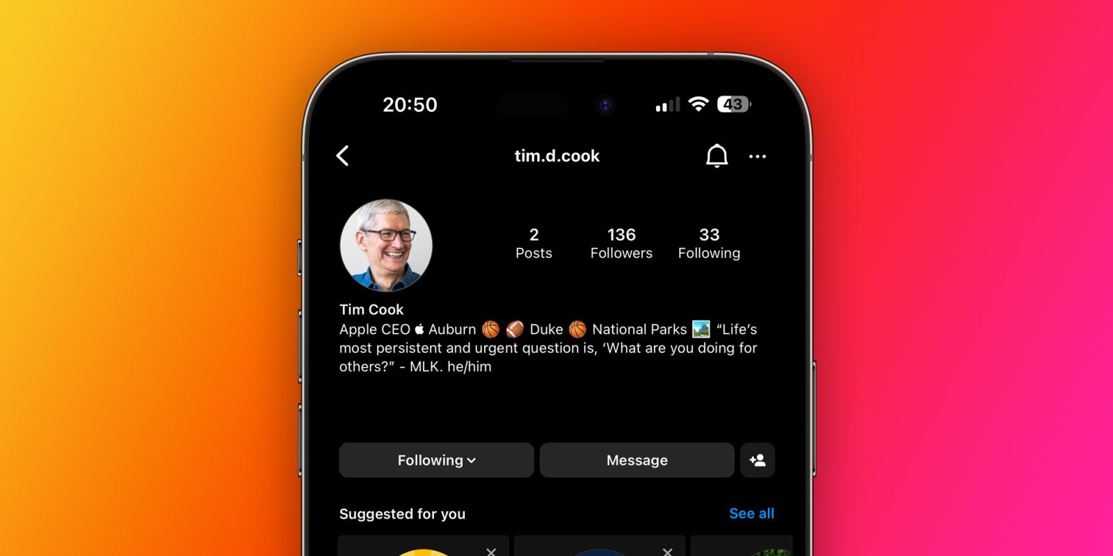 Apple ceo tim cook is now on instagram – but