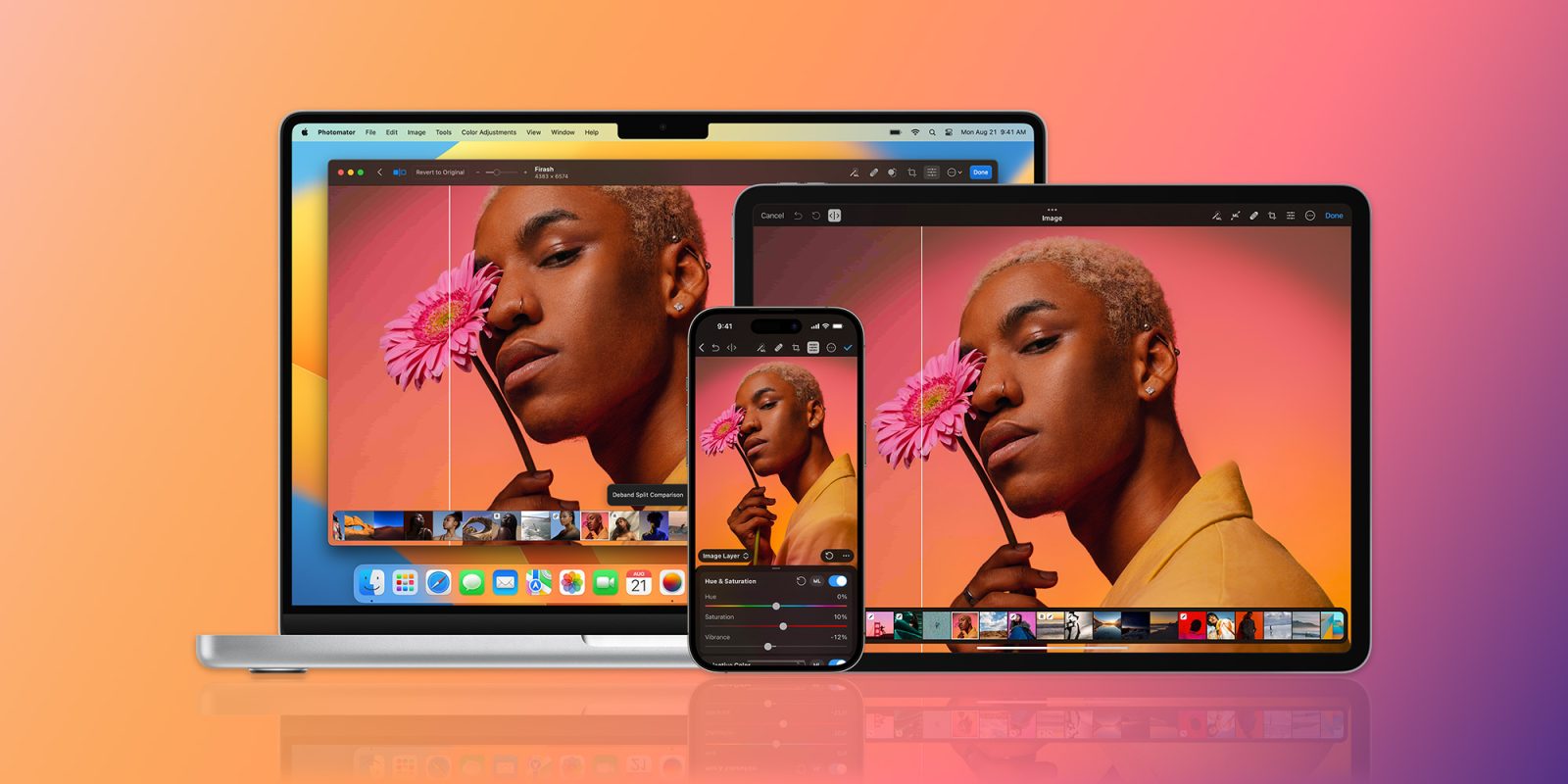 Photomator gets pixelmators ‘smart deband feature to enhance jpeg images