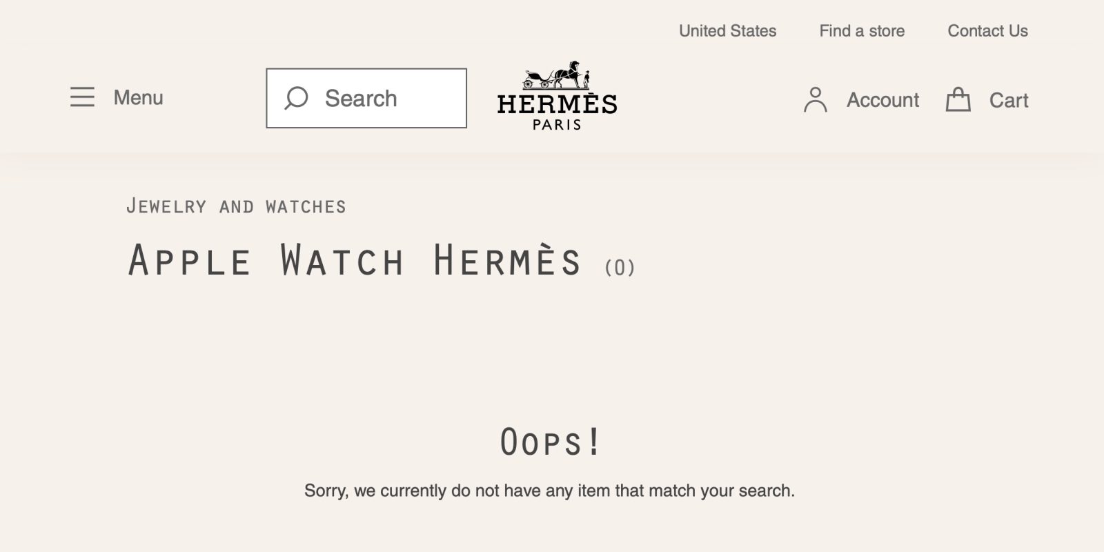 Hermes removes all apple watches and bands from its website