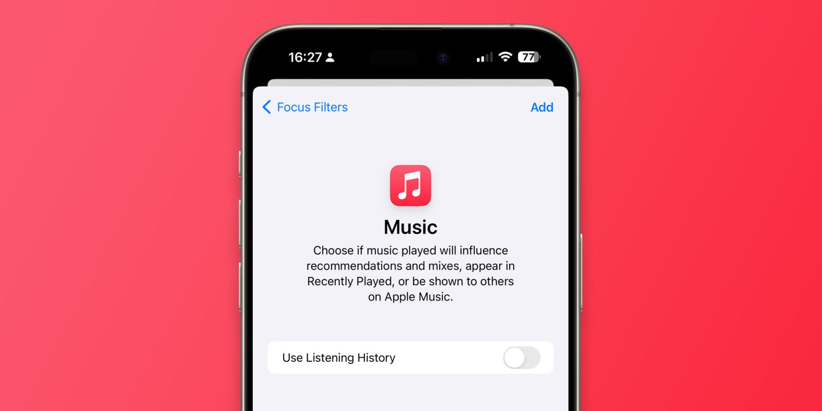 Ios 172 lets users disable apple music listening history when