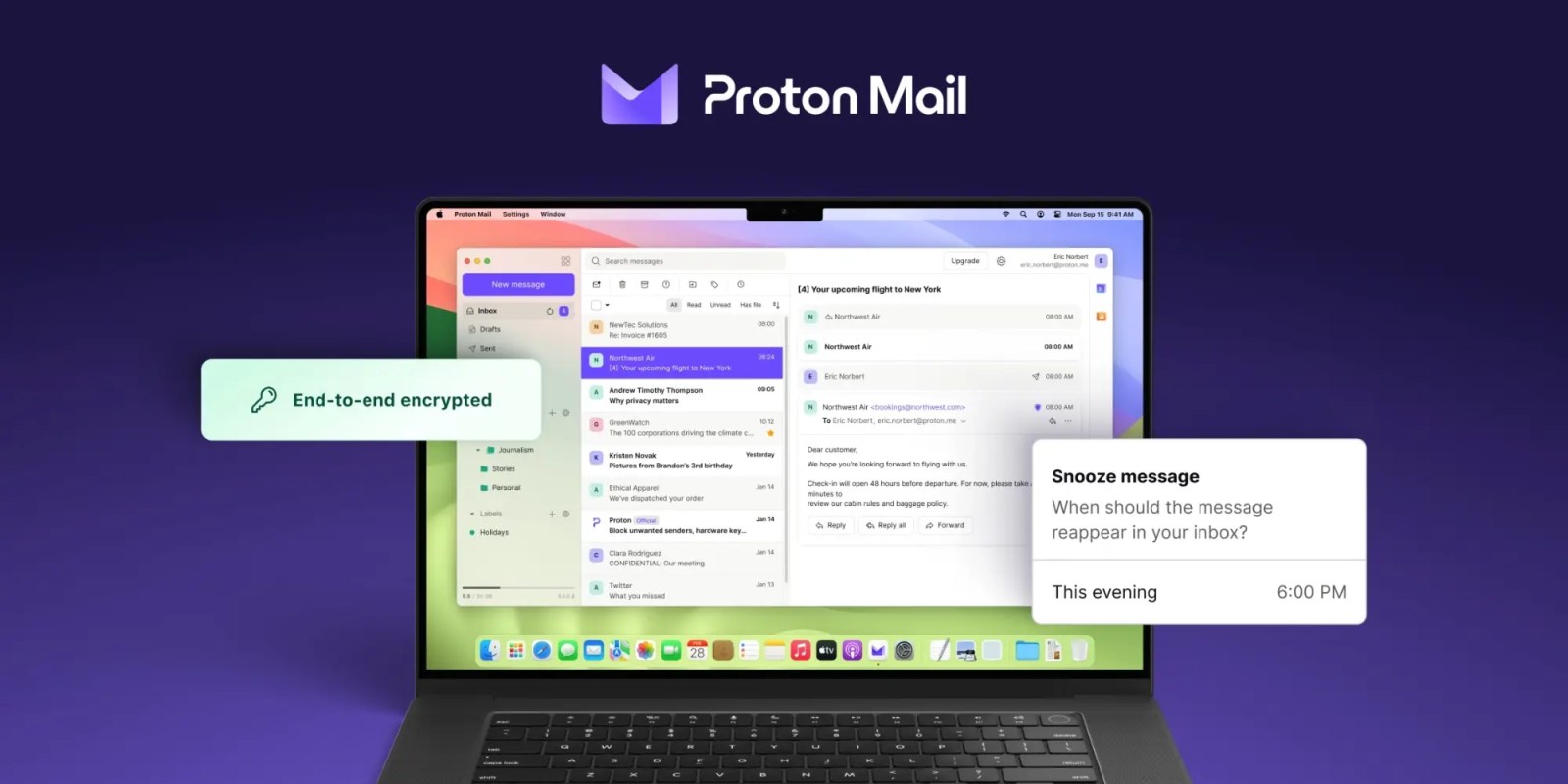 Proton mail mac app now in beta but early access.webp